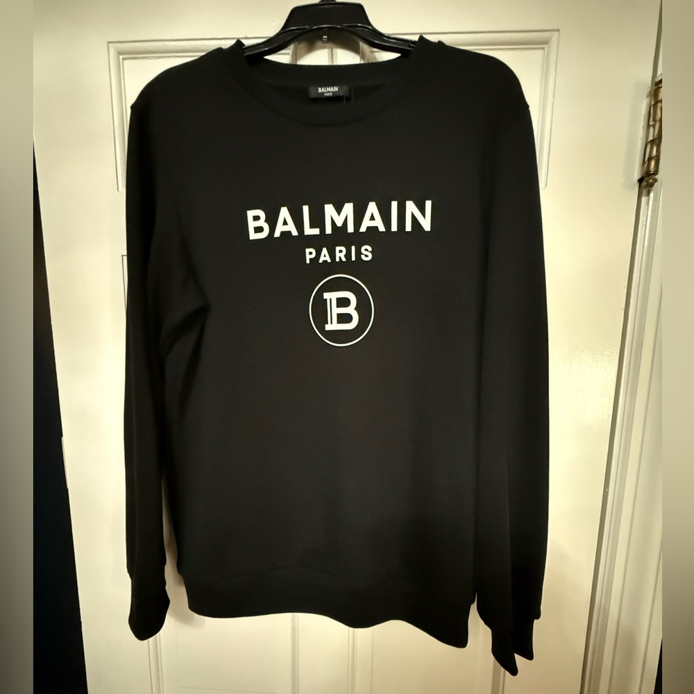 Authentic Balmain Logo Print Sweatshirt
